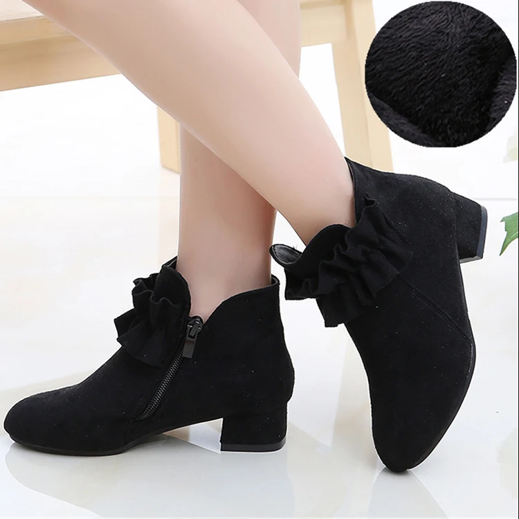 Botas de nieve de tacón alto para niños y niñas, botines rojos de princesa,  zapatos de cuero de 5, 6, 7, 8, 9, 10, 11, 12 años, Invierno - AliExpress  Madre y niños