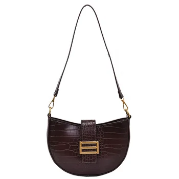

Stone Pattern PU Leather Crossbody Bags for Women New Solid Color Ladies' Shoulder Messenger Bag Female Handbags Saddle Bag Sac