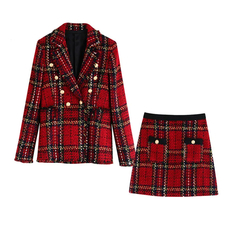 

Women's suit 2020 spring and autumn new elegant slim style small fragrance style suit jacket skirt two-piece fashion women's