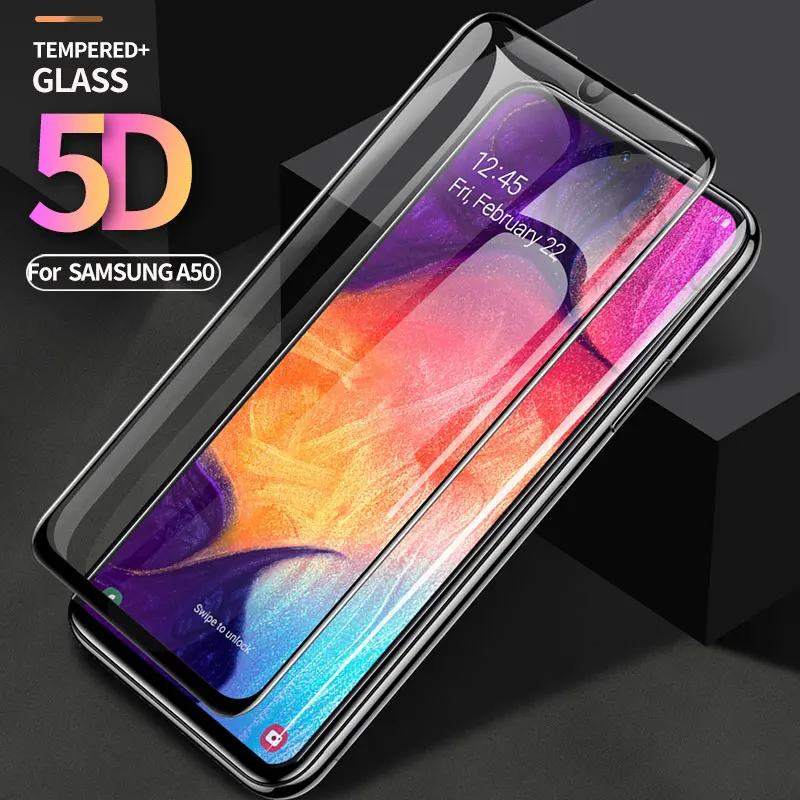 5D закаленное стекло с закругленными краями для samsung Galaxy A50 A 50 полное покрытие 9H HD