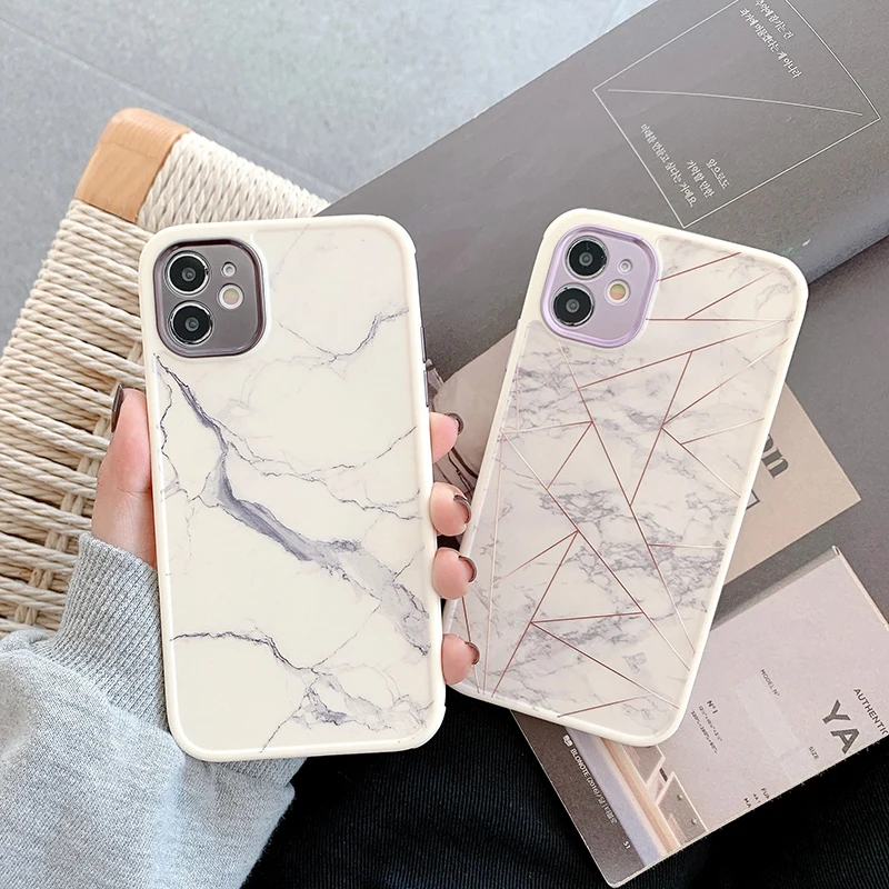 Модный милый матовый мраморный мягкий чехол для телефона iPhone 11 Pro Max X XR XS 7 8 Plus SE 2