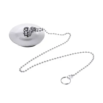 

Bathtub Drain Plug With Chain Sink Basin Water Stopper For Bathroom Kitchen Chrome Plated