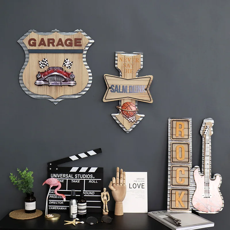

Decorative hanging pictures cafe of the retro Tieyi Hotel Creative Decoration Guitar Wall Decoration Habitacion Room Decor