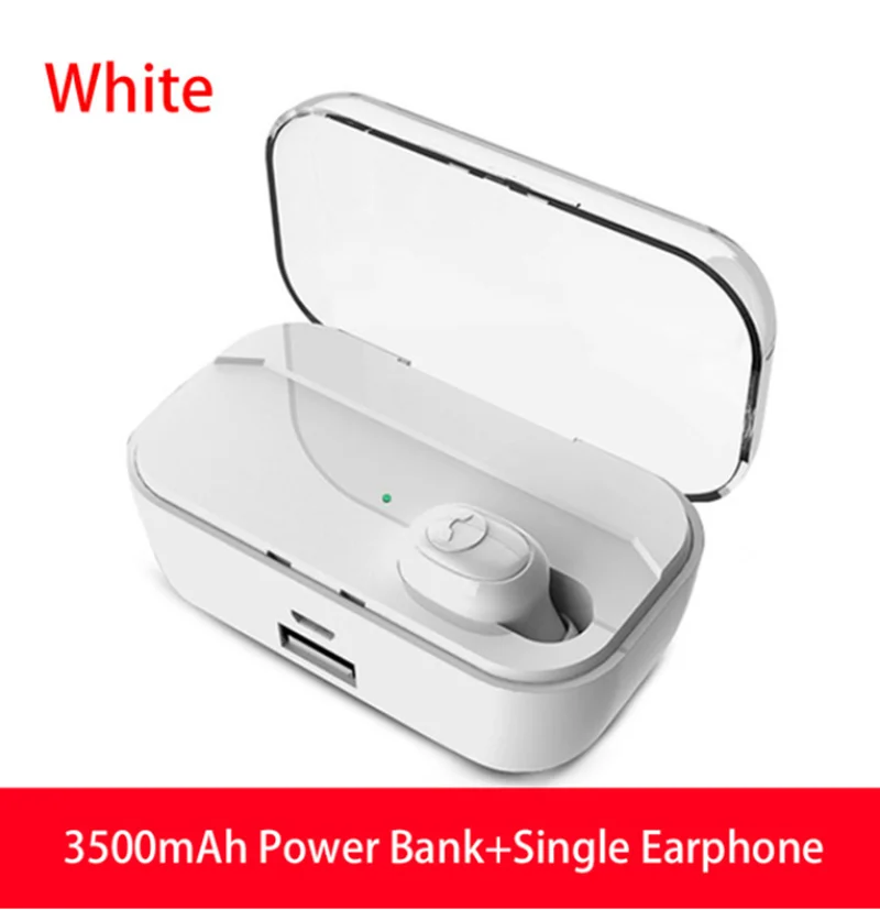 3500 мАч G6S tws T1 Pro fone de ouvido bluetooth 5,0 наушники беспроводные стерео бас наушники гарнитуры с микрофоном беспроводная зарядка - Цвет: White single Ear