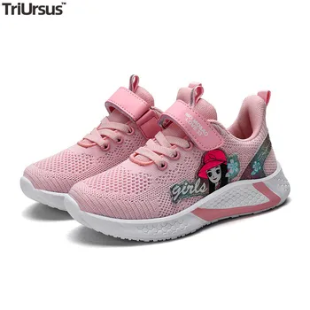 

Kids Chunky Sneakers For Girls 2020 Brand New Designer Children Girl Mesh Sports Shoes Breathable Big Girls Velcro Trainers