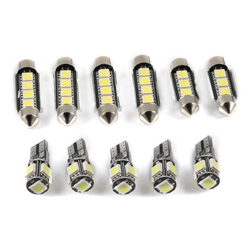 

11 Pcs Car LED Interior Light White Auto Dome Map Reading Light License Plate Light Bulbs 12V Kit for opel Insignia 2008-2013