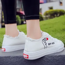Ulzzang/ г. Осенне-зимняя новая стильная Белая обувь в Корейском стиле Женская парусиновая обувь, Хлопковая универсальная обувь на плоской подошве со шнуровкой