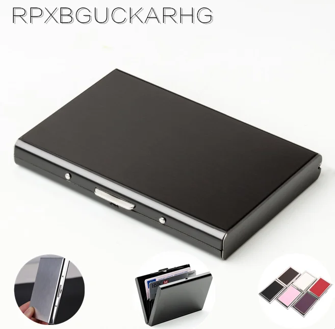 Tarjetero de Metal de aluminio para tarjetas de crédito, funda delgada Anti-Scan con bloqueo RFID, protección para tarjetas de negocios, 1 unidad