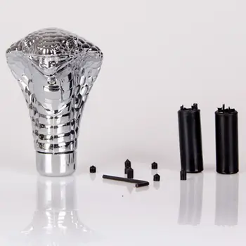 

Car Manual Gear Shift Knob Stick Led Eyes Chrome Cobra Snake Cool Shift Lever 23GC