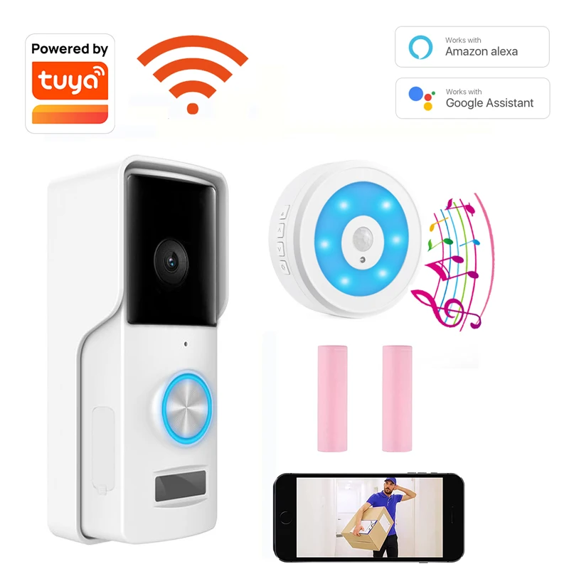 

Звонок дверной беспроводной с Wi-Fi и ИК-подсветкой, 1080P