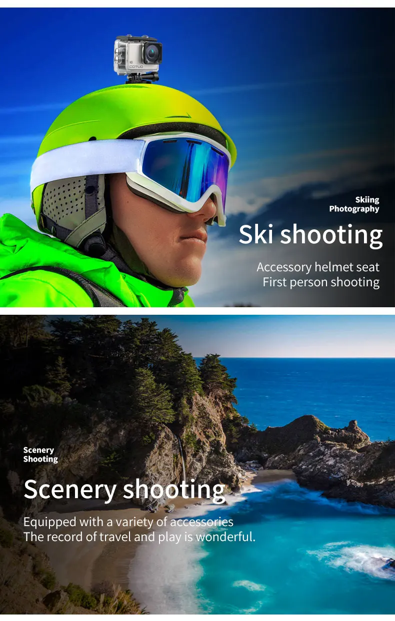 Оригинальная Экшн-камера Ultra HD 4 K/30fps WiFi 2," 170D подводная камера водонепроницаемая камера шлем камера Спортивная камера