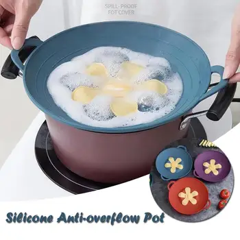 

Safeguard Silicone Spill Stopper Pot Pan Lid Spill Stopper Lid Cover Boil Over Kitchen Accessories Cookware Parts