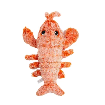 

Moving Lobster Pet Plush Toy Crinkle Bite Interactive Play Realistic Pillow For Cats Kitten USB Charging Electric Chew Catnip