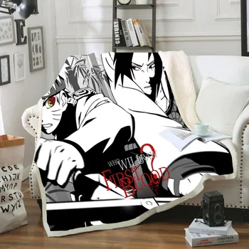 

Fashion Design Anime Naruto Flannel 3D Print Soft Travel Bedroom Warm Textile Sherpa Fleece Thick Blanket for Beds Plush