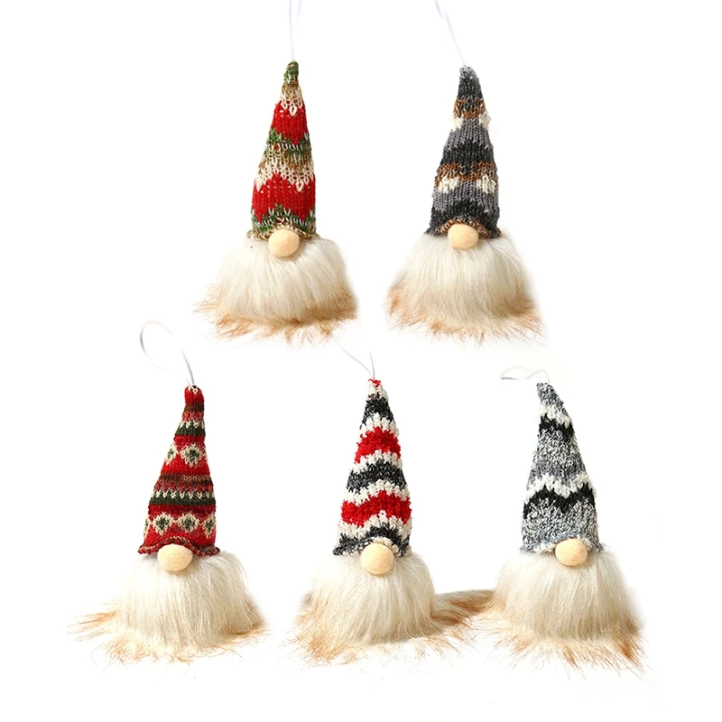Christmas With Lights Glowing Dwarf Plush Doll White Beard Faceless Dolls Hangs Home Decorations Xmas Tree Props Gift | Дом и сад