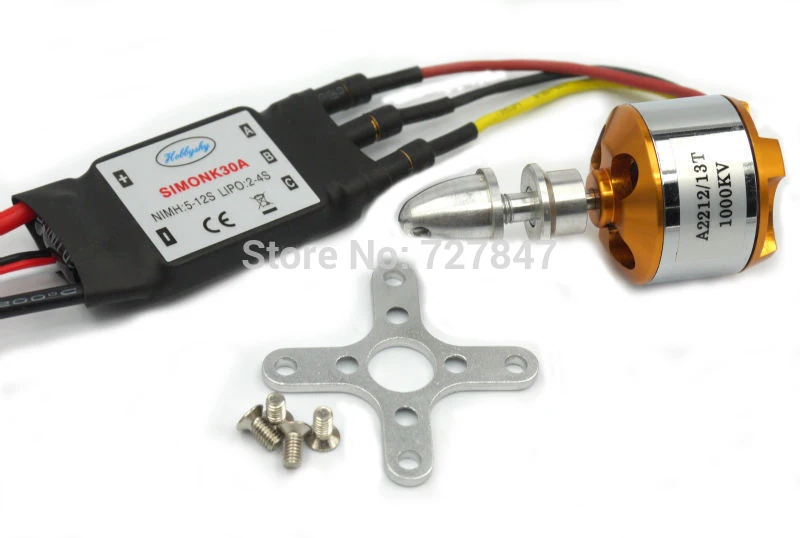 

A2212 2212 1000KV Brushless Motor + 30A SIMONK ESC with 3.5mm Connector for Xcopter Multicopter