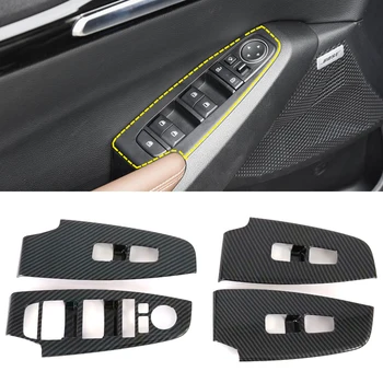 

LHD!!! For Kia Seltos 2019 2020 Carbon Style Window Switch Control Panel Cover Trim ABS Car Interior Accessories 4PCS