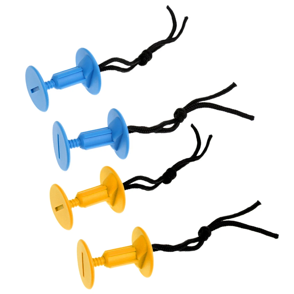 4Pcs/Pack  Surfboard Body Board Threaded Leash Plugs with Cords Strings Water Sports Surfing Accessories