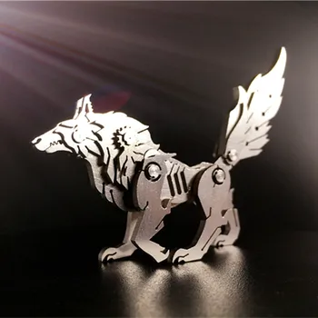

[MGT]Modern Abstract Metal Wolf Statue Ornaments Home Decoration Accessories Gift Geometric Metal Wolf Sculpture