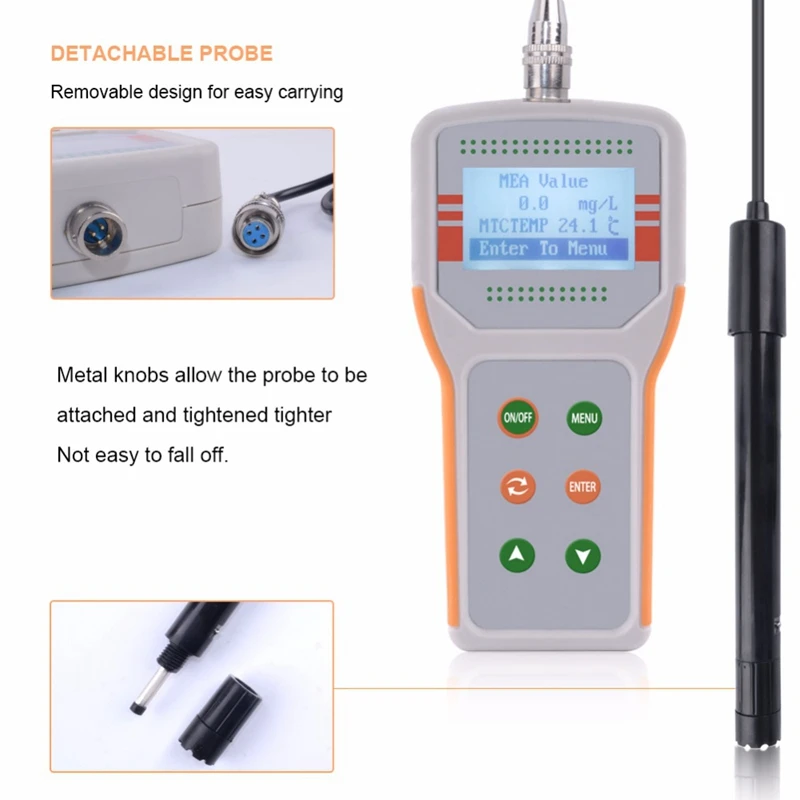

JPB-607a Portable Dissolved Oxygen Meter for Fish Shrimp Farming Water Quality Monitor Do Meter ATC Range (0.0-20.0)Mg/L