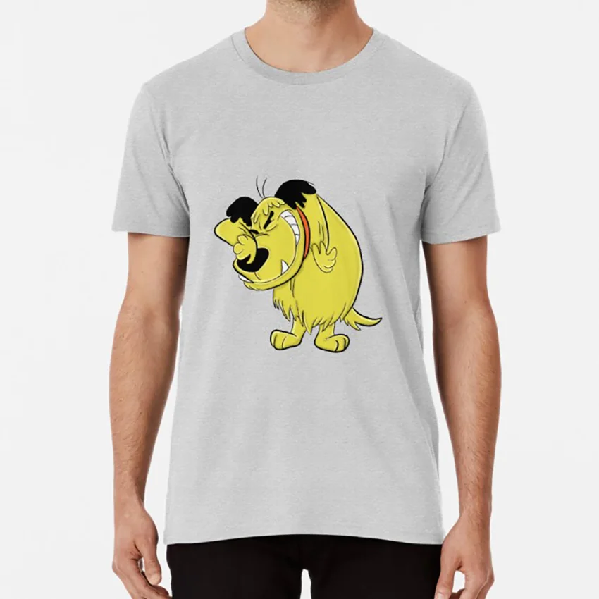 Футболка Muttley muttley mutley с героями мультфильмов Смеющийся смех собака юмором hihi heehee haha - Цвет: Серый