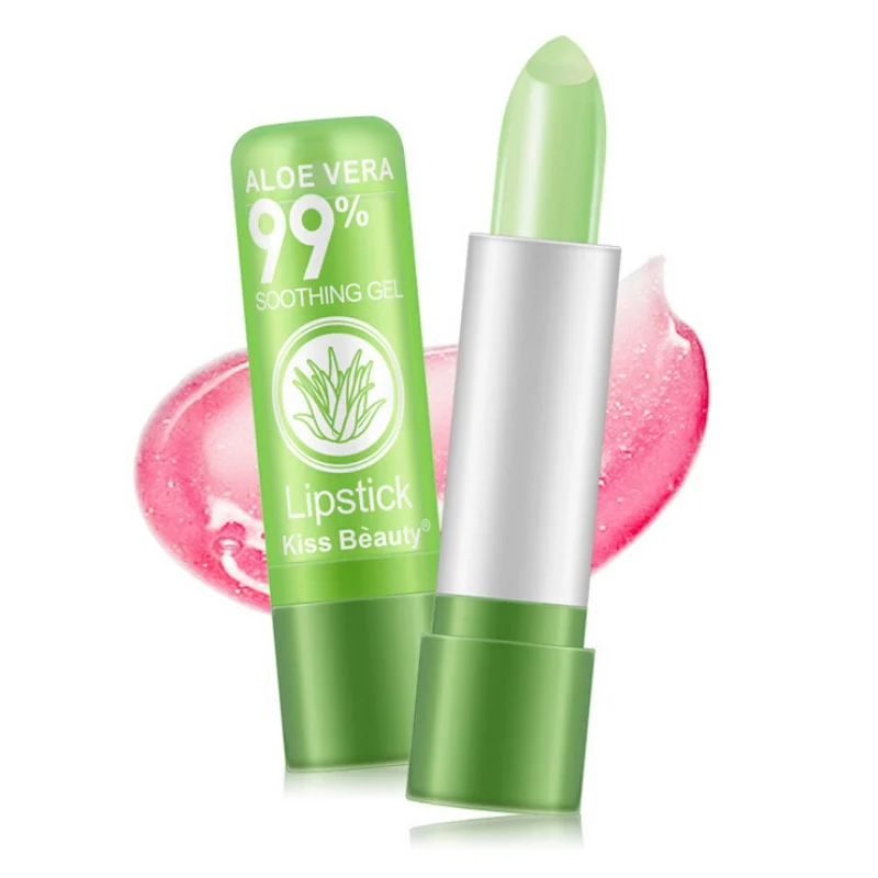 

Aloe Vera Lipbalm Natural Nourish Lips Care Color Changing Lipstick