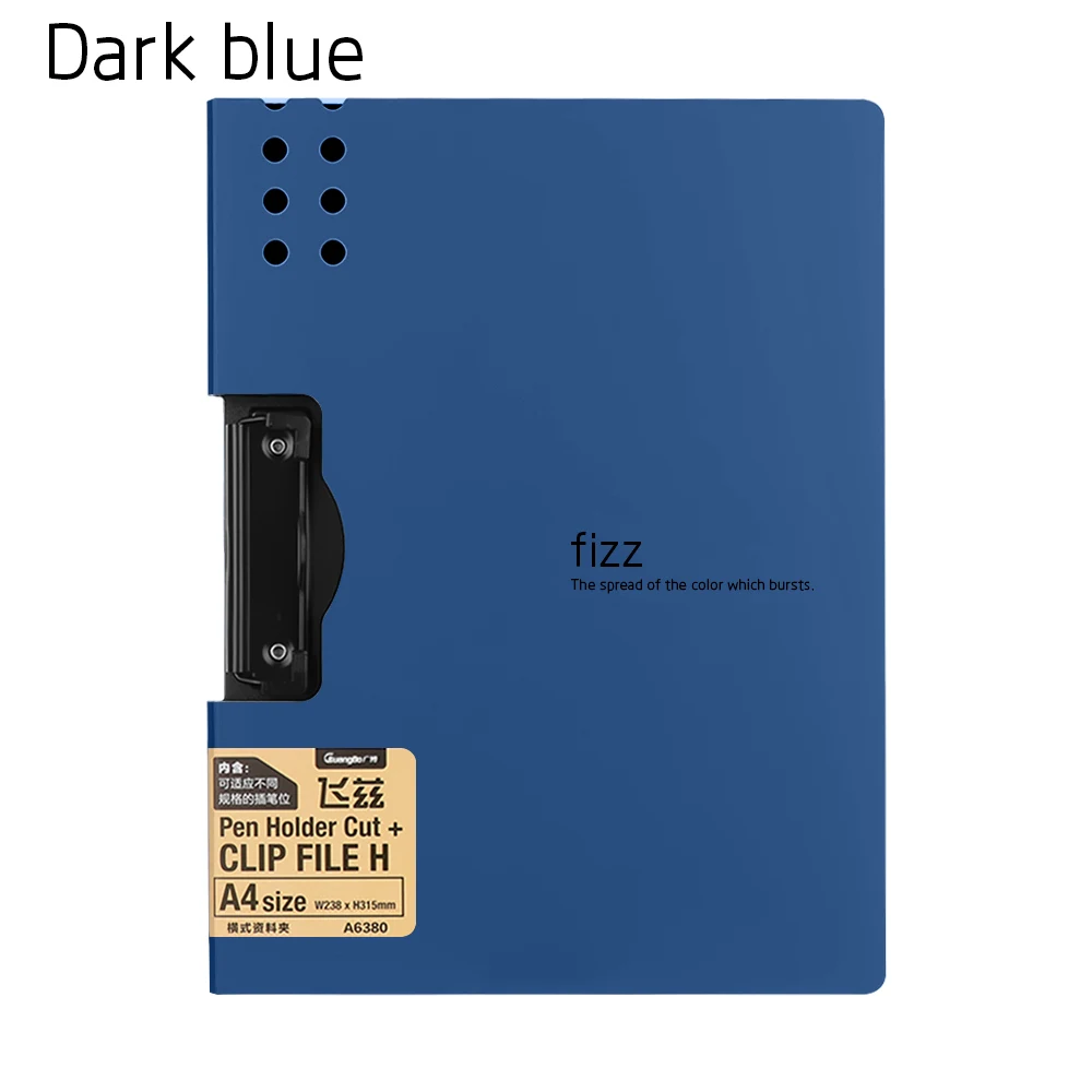 dark blue Горизонтальная папка формата А4 с матовой текстурой, портативный коврик для офиса, файл для заметок, карманная Сумка для документов, записная доска, канцелярские принадлежности, школьные принадлежности - Цвет: dark blue
