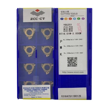 

Original ZCC RT16.01W-3.0GM YBG201 Threading Insert 3.0 iso external thread inserts for steel stainless steel cast iron RT16 CNC