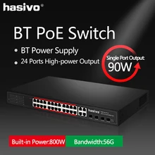 24x90 Вт порт коммутатор gigabit PoE 802.3af/at переключатель Ethernet с 4 SFP Combo Hi power одиночный порт 90 Вт сетевой коммутатор