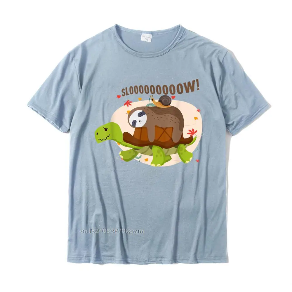Family Tops & Tees New Coming Crewneck Casual Short Sleeve Cotton Fabric Men's T Shirt Casual Tee Shirts Free Shipping Fun Cute Funny Sloth Slow Design T-Shirt__4471 light