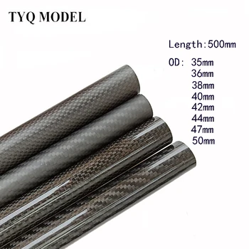 

2PCS Length 500mm true carbon fiber tube 3K matte/glossy surface high composite hardness material OD 35/36/38/40/42/44/50mm