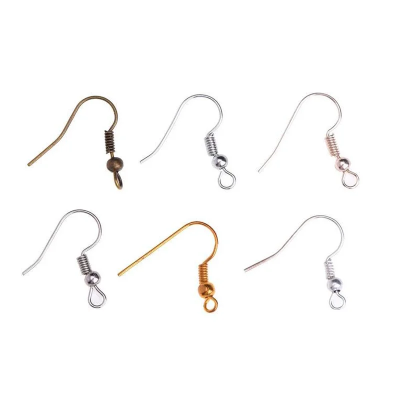120pcs/lot Mixed DIY Earring Hooks Iron Hook Earwire Jewelry Findings 6 Colors silver,gold,rhodium,gun black,antique bronze