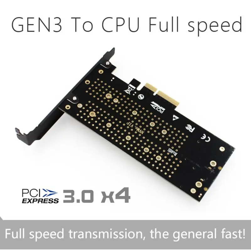 M.2 NVMe NGFF к PCIE3.0 SSD адаптер карта SATA3 с охлаждающим вентилятором карта расширения