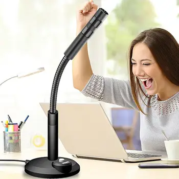 

Stand Mini Desktop Microphone Universal USB 3.5mm Microphone Voice Recording Office Household Mic for Computer PC Desktop