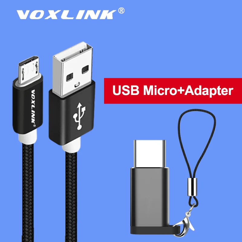 VOXLINK Micro USB кабель с нейлоновой оплеткой для синхронизации данных зарядного