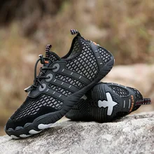 Сетчатая дышащая мужская походная обувь, нескользящая обувь для альпинизма, горного амфибия, спортивная обувь для активного отдыха, быстросохнущие кроссовки, болотная обувь