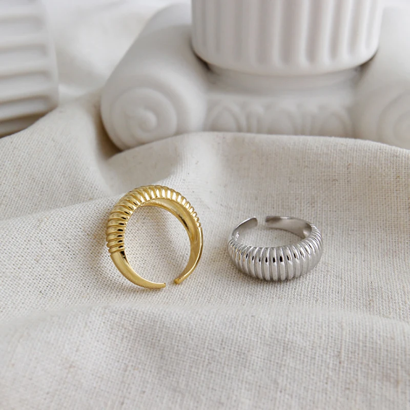 F.I.N.S корейская мода S925 Стерлинговое Серебро Кольца двухцветные INS простой женский костюм кольцо серебро 925 ювелирное изделие