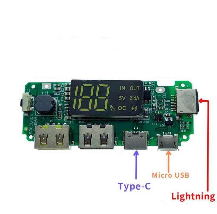 5V 2.4A 마이크로 USB C 타입 휴대 보조베터리 충전 모듈 리튬 배터리 충전기 보드