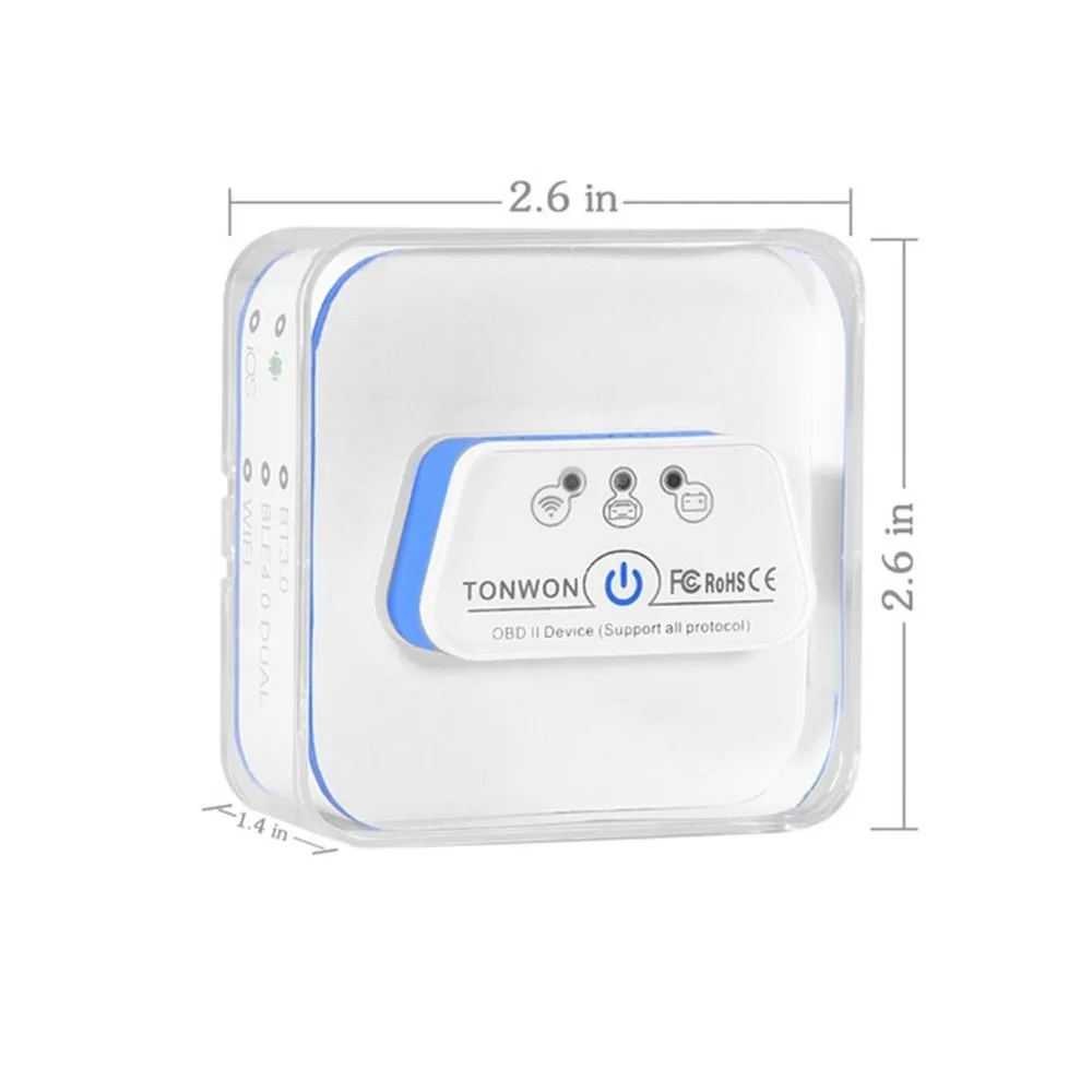 Tonwon 2 Bluetooth/Wi-Fi автомобильный диагностический инструмент сканер проверки двигателя автомобиля считыватель кода obdii устройство инструмент для iOS и Android