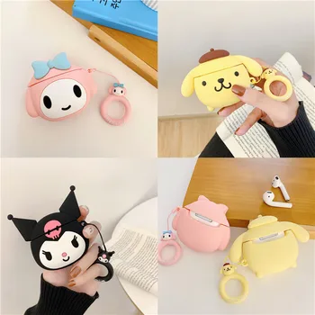 

3D Sanrio Kuromi Silicone Protection Earphone Cases For Apple Airpods 1 2 Pro My Melody Headphone Cover Earpods Accessories Case