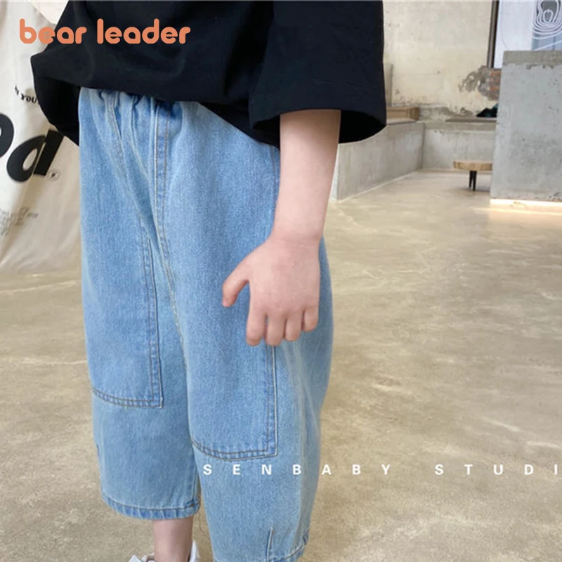 Orso Leader ragazze primavera autunno Jeans 2022 nuova moda estiva stile  coreano bambini bambino pantaloni tinta unita pantaloni dritti Casual|Jeans|  - AliExpress