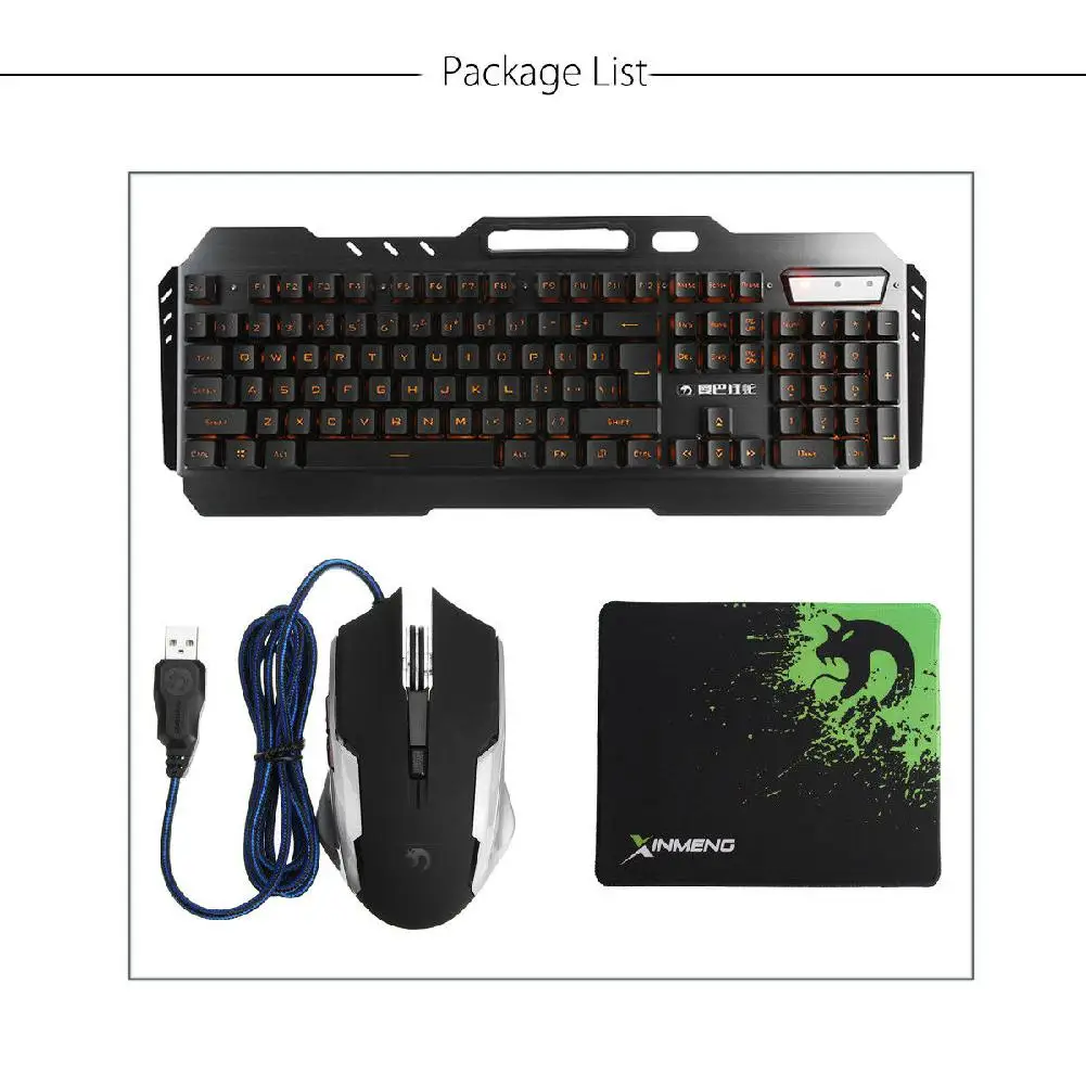 HobbyLane 3 шт/набор Компьютерная настольная игровая клавиатура и мышь и коврик для мыши механический Оранжевый Светодиодный светильник с подсветкой d29
