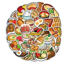 

40PCs Cartoon Food Stickers Small Fresh Stationery Hand Account Mobile Phone Computer Water Cup Decorative Stickers Toys