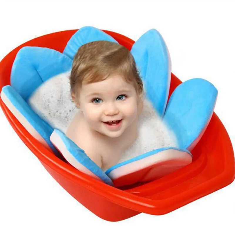 Baby Folding bathtub Bathing petals lotus cushion bathtub mat baby bathtub baby bathtub folding
