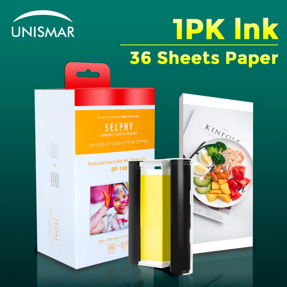 Чернильный картридж Unismar для Canon Selphy KP 36IN 108IN чернильный CP1200 CP910 CP1300 цветная