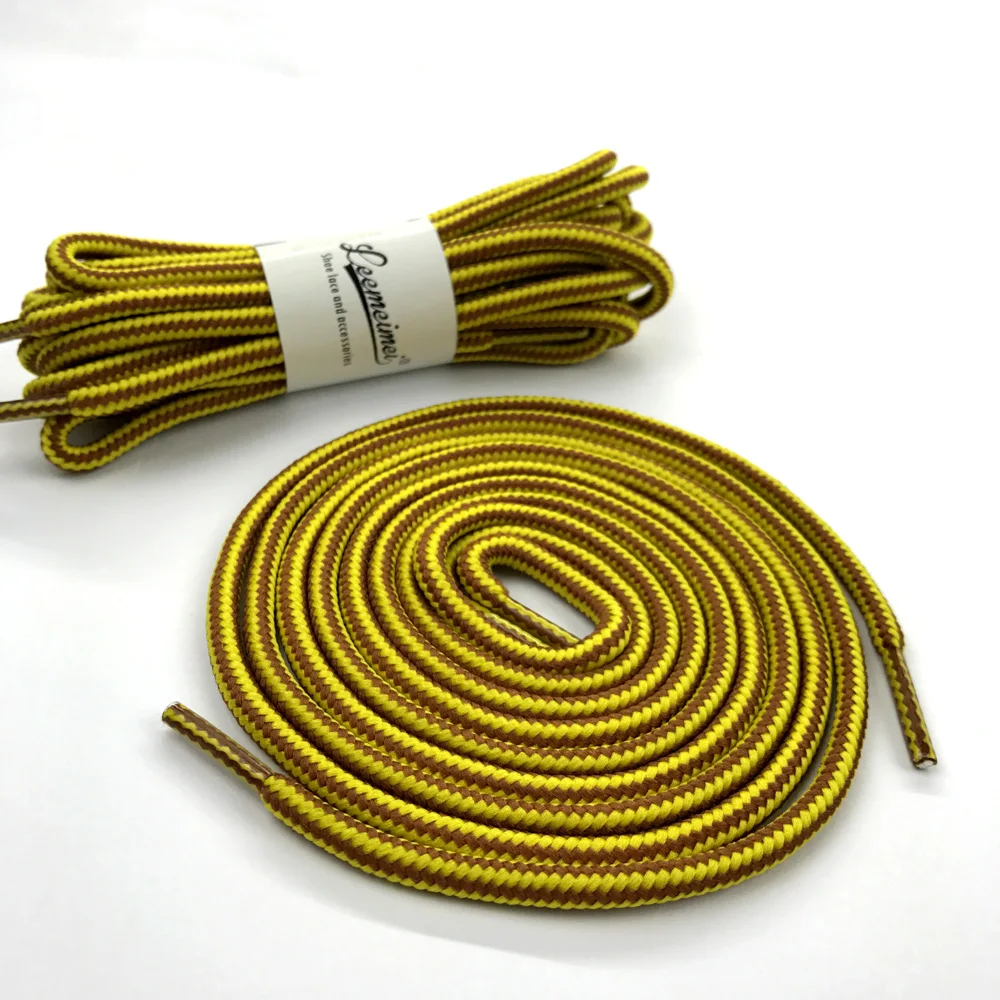 Shoe laces Striped Double Color Cotton Round 90cm 120cm 150cm 1Pair