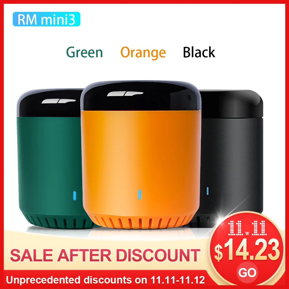 Умный дом Broadlink RM Mini3 Оранжевый Зеленый Черный Контроль фасоли работает с Alexa Google