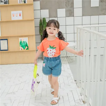 

Wholesale 2020 Summer Girls Korean Version of the Suit-Music of the Tide Van Girls Strawberry Pattern Cute Short Sleeve Piece