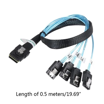 

0.5m/1m Mini SFF-8087 to 4 SATA Cable Mini SFF8087 36P To 4 SATA 7P Cable 12Gbps G6DC