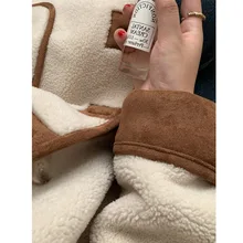 Lamb wool coat women's 2021 autumn winter Korean version new loose, lazy and versatile warm cotton padded clothes women's coat